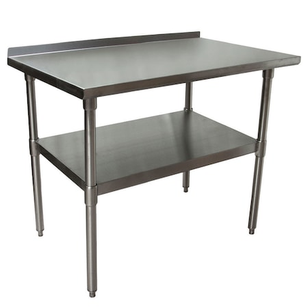 Bk Resources Work Table Stainless Steel With Undershelf, 1.5" Rear Riser 48"Wx30"D VTTR-4830